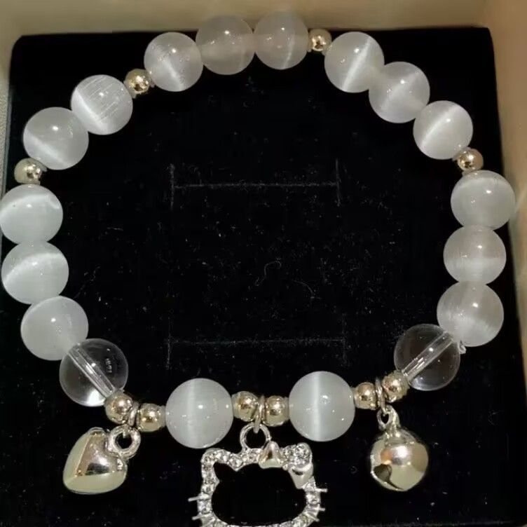 M279 Cat Eye Stone Crystal Bracelet Valentine Crystal Gift Adjustable Butterfly Charm Cat Eye Healing Bracelets for Women