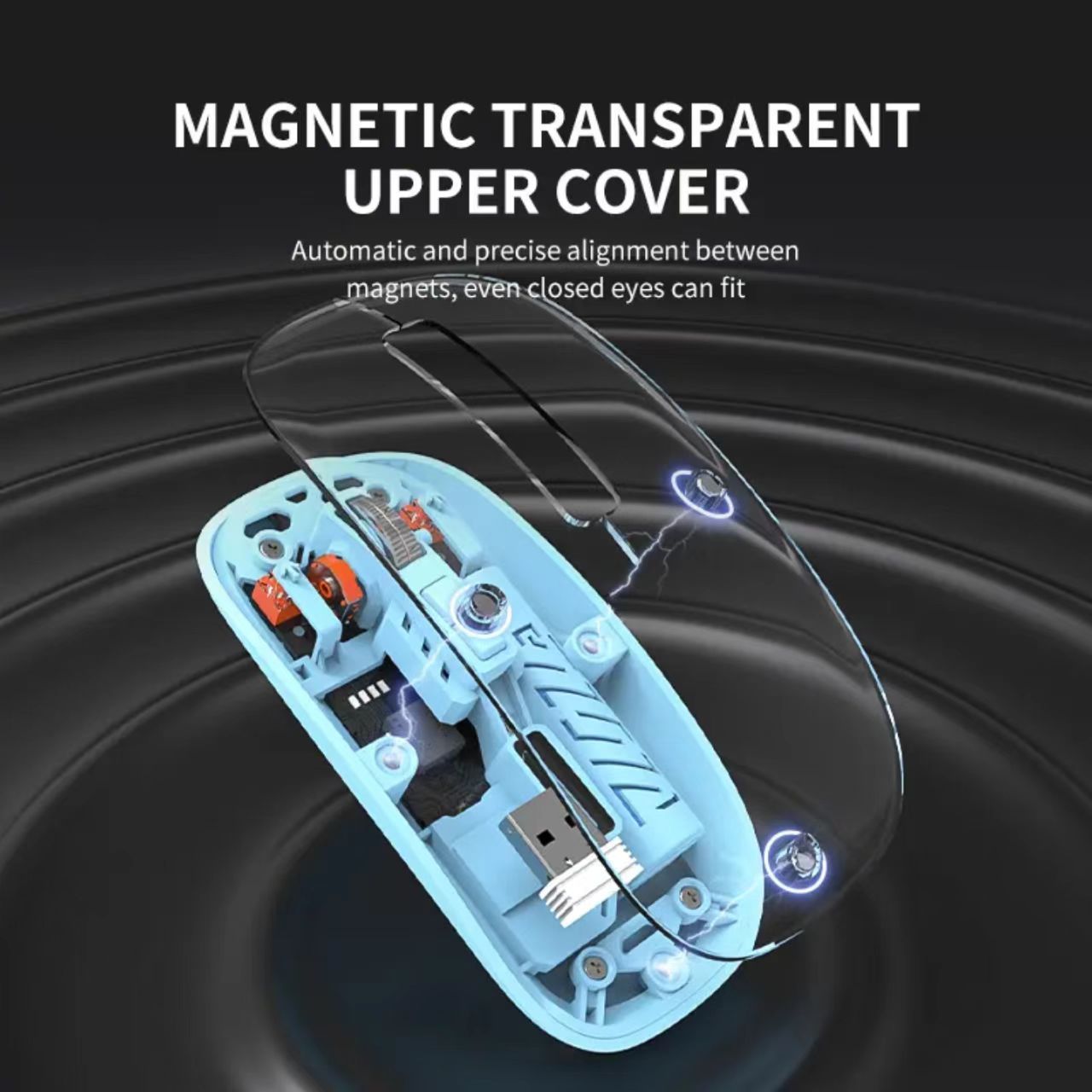 Transparent Wireless Bluetooth Mouse | Multi-Device & Silent 