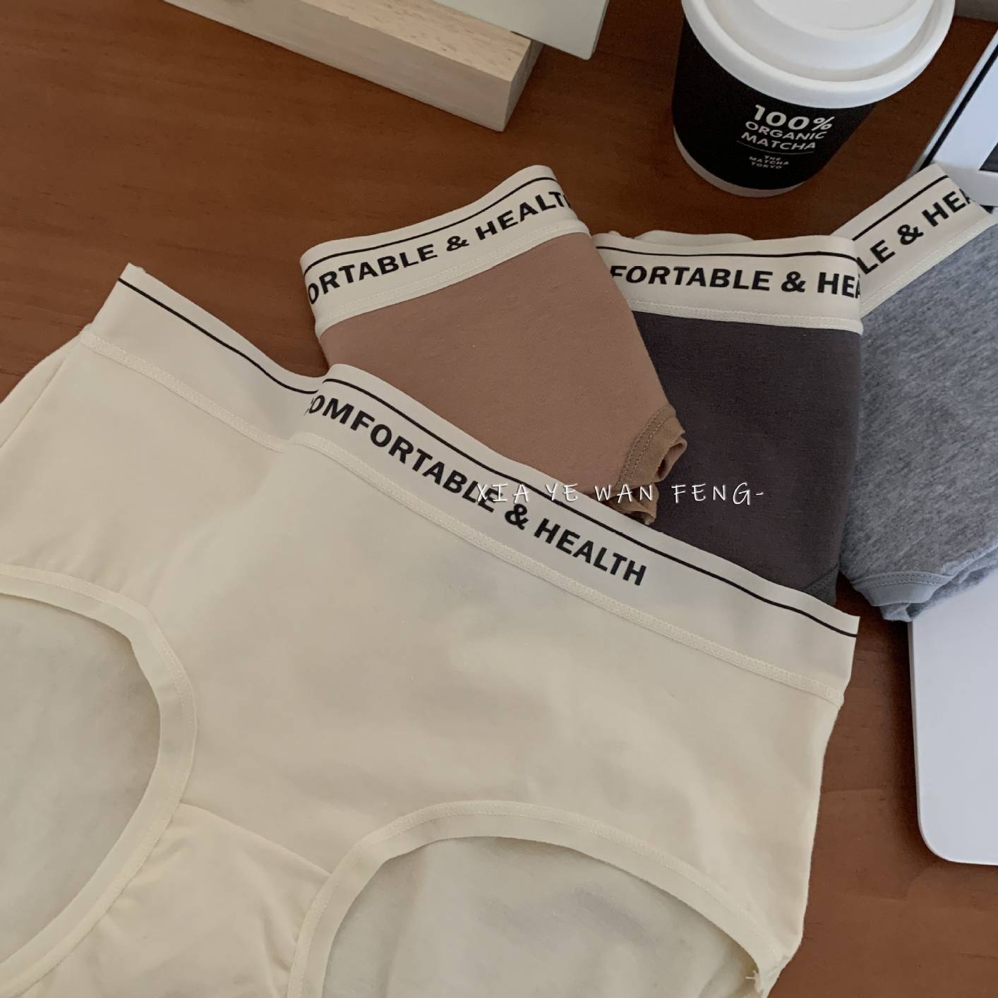 B04# Women's Waist Letter Underwear Breathable Cotton Underwear