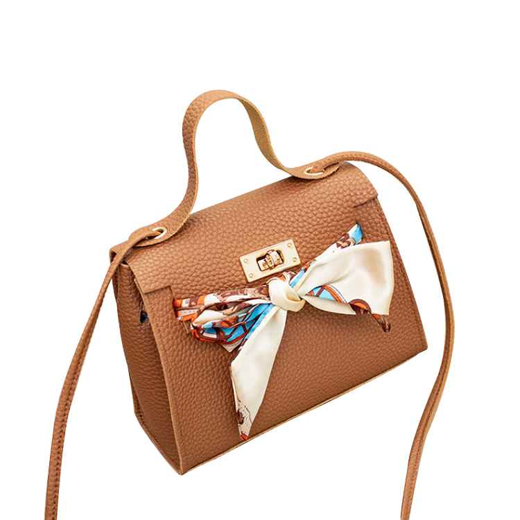 NANO Bags Ladies Bags Women's Crossbody Bag with Ribbons Bowknot Chain Lock Totes Shoulder Handbag Brown 