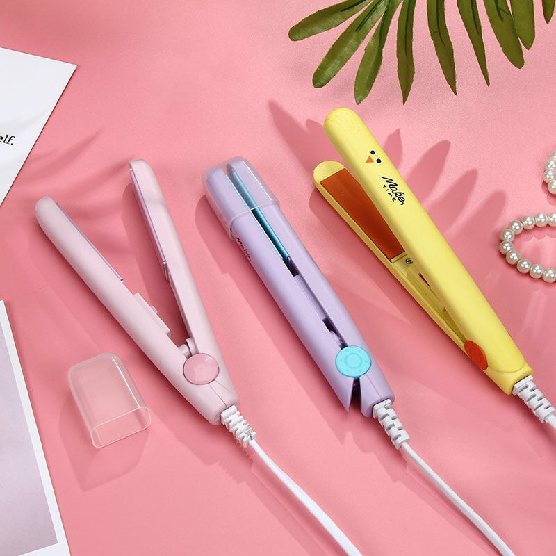 Fashion contrast curling iron cartoon cute ladies student perm hair salon independent packaging styling curling iron straight hair plywood