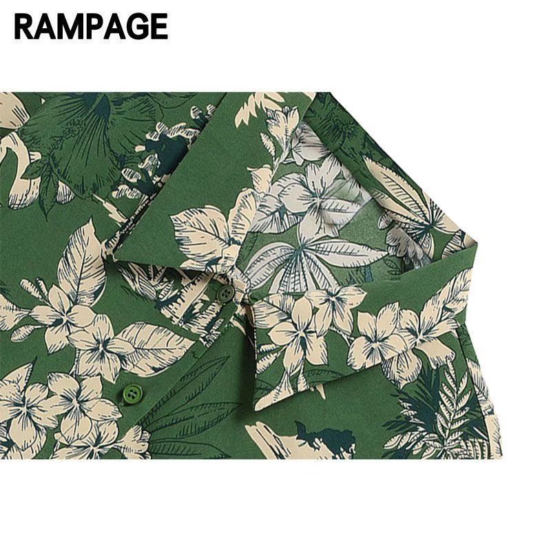 3310 Green short sleeved shirt for men's summer thin vintage leisure Hawaii travel floral beach flower Men's shirt