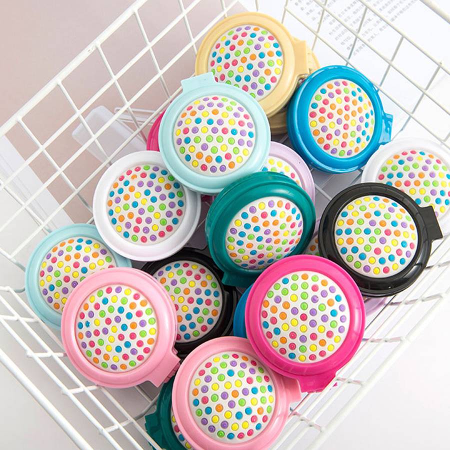 Candy Color Folding Comb Portable Solid Color Portable Makeup Mirror Airbag Comb Anti-static Massage Rainbow Comb