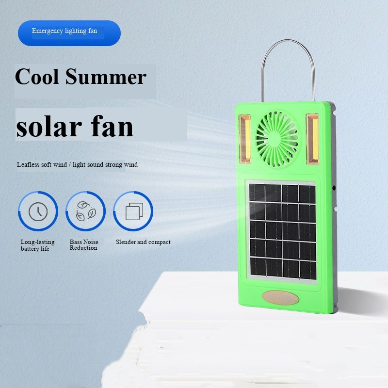 - Solar Panel Table Fan, Outdoor Emergency Light Fan, Portable Rechargeable Solar Fan, Perfect for Camping Picnic Outdoor Activities
