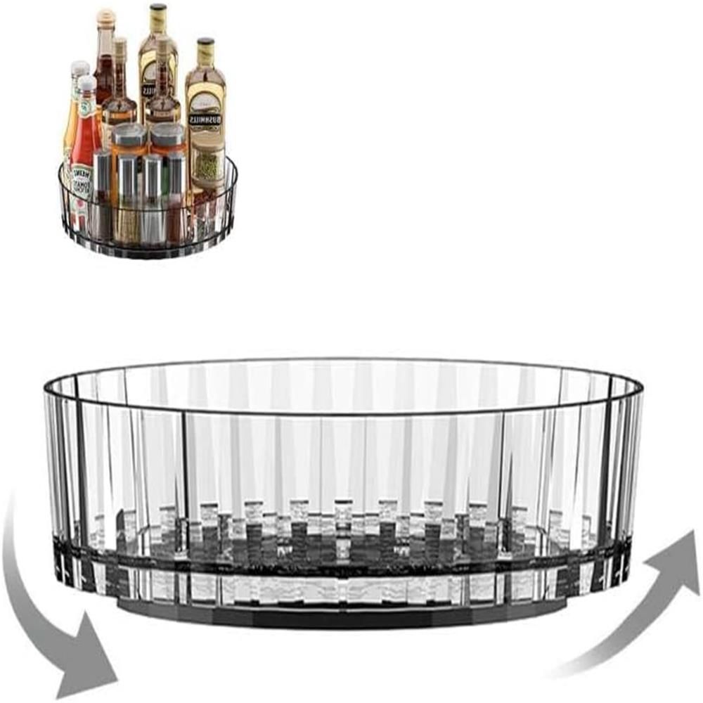 Storage rack, non-slip rotating turntable spice rack, suitable for cabinets, refrigerators, kitchens, pantry storage and storage space, dining tables, countertops, dressers, under sink storage boxes