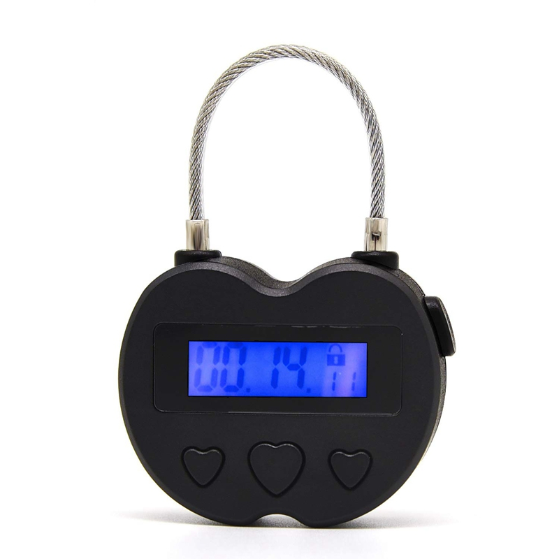 HRK-022 Smart Time Lock LCD Display Time Lock Multifunction Travel Electronic Timer, Waterproof USB Rechargeable Temporary Timer Padlock