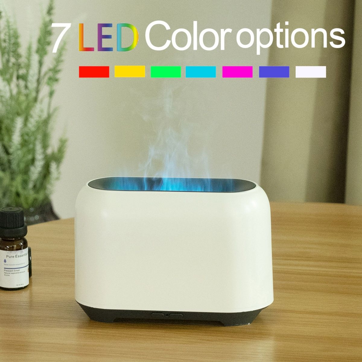 Creative Hollow 3D Flame Humidifier, USB Ultrasonic Aroma Diffuser with Colorful LED Ambient Light, Quiet Simulation Flame Mist Spray Machine, Portable Air Freshener for Home Office Bedroom Desktop Decor