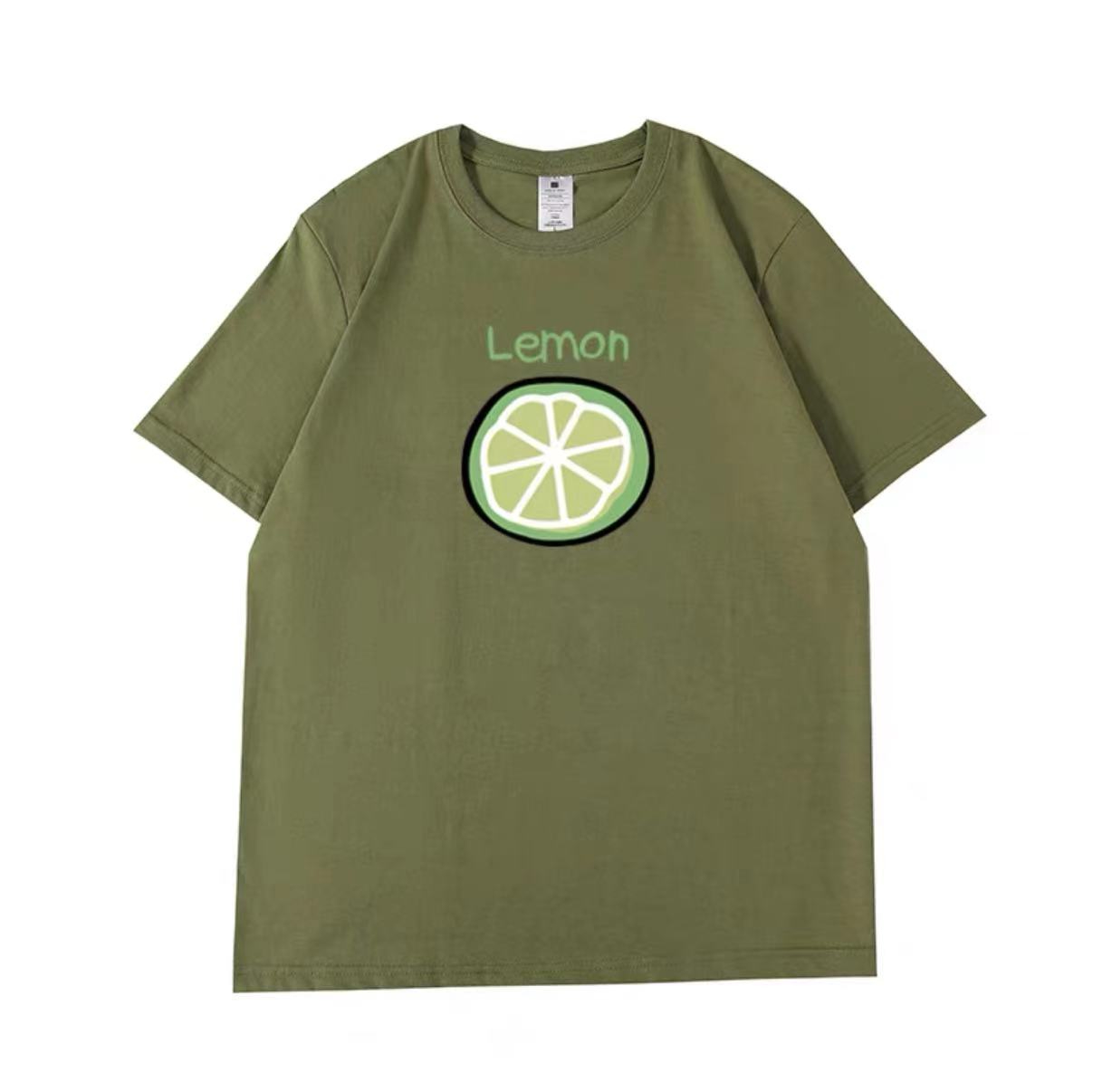 DX0113# Women Lemons & Slogans Tee T-Shirt