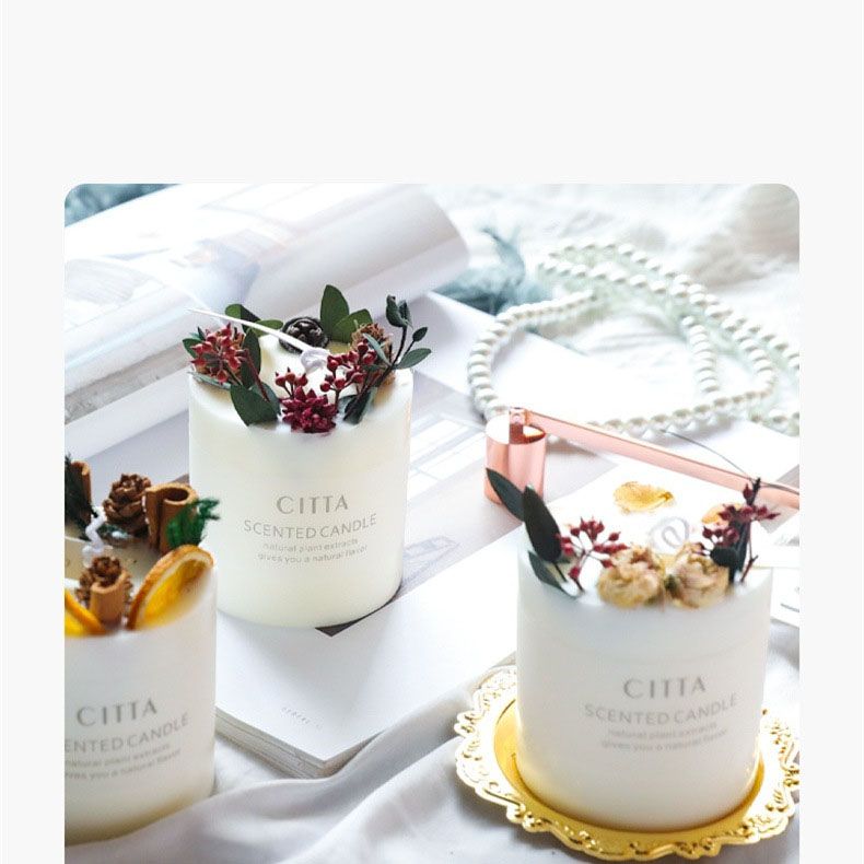 0223-1 Embossed Cup Colorful Soy Wax Candle Library Gift Romantic Souvenir Scented Candles