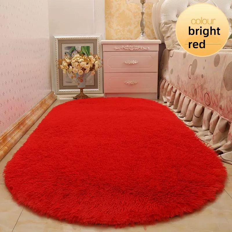 Elliptical long plush carpet,40*60cm,50*80cm,60*90cm,40*120cm,60*120cm,80*120cm,60*160cm,80*160cm,80*200cm,100*200cm CRRSHOP free shipping plush carpet, bedroom bedside carpet, dressing room, decorative floor mat