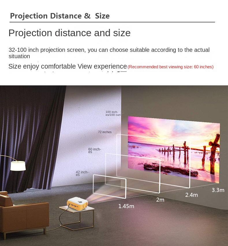 Mini projector Household LED screen portable outdoor small projector HD 1080 A10