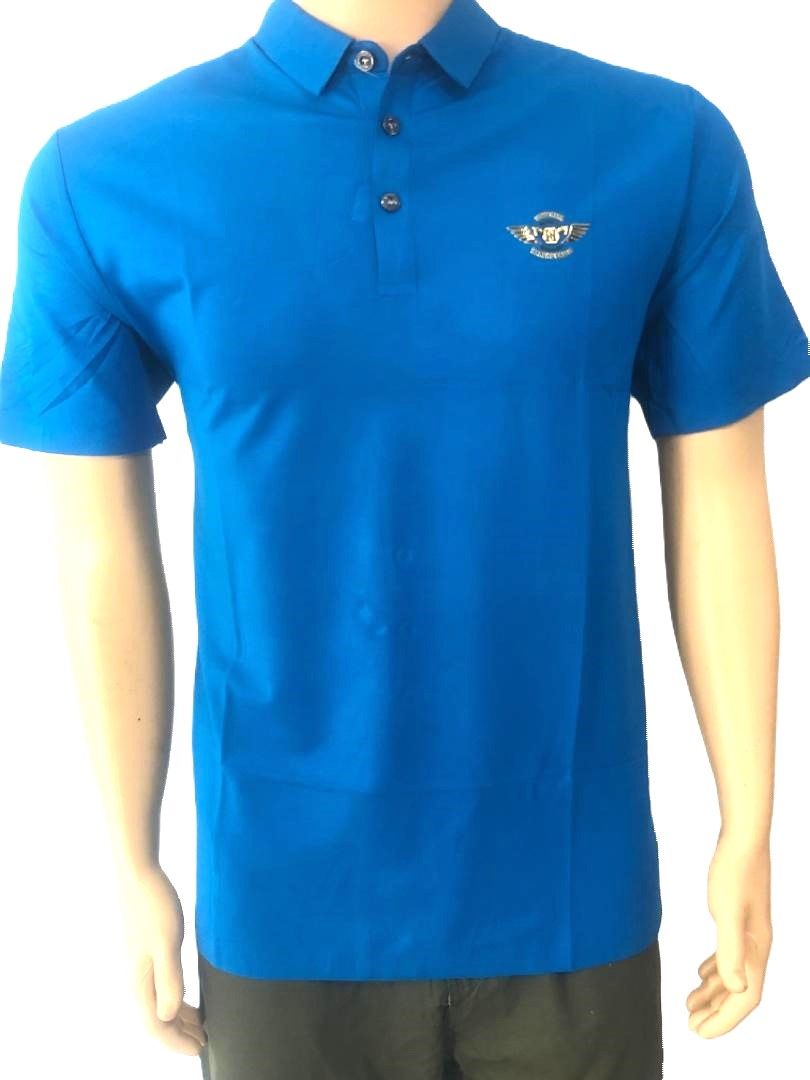 New Apparel Short Sleeve High-End Polo Shirt with Embroidery Men Shirt Men Polo 100% Cotton (BLUE)