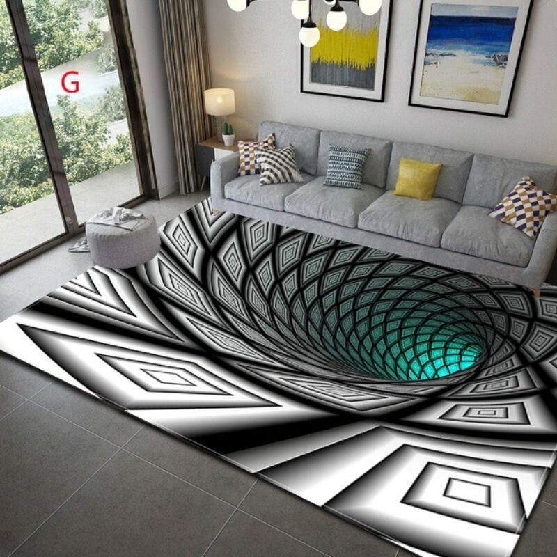 3D visual vortex carpet,40*60cm creative design, three-dimensional floor mat CRRSHOP home decor free shipping Floor Mat 