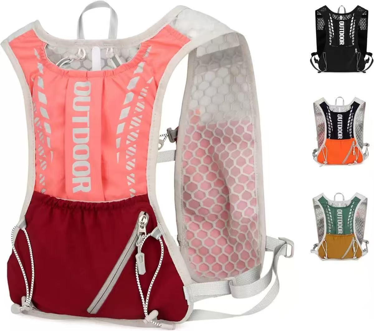 Lightweight Hydration Hiking Backpack, Portable Outdoor Daypack for Running, Cycling, Marathon, Trekking and Camping
Red & Pink	