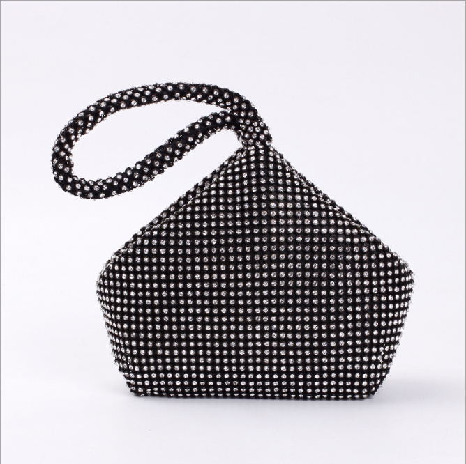 Soft Beaded Women Evening Bags Cover Open Style Lady Wedding BridalmaidBlack