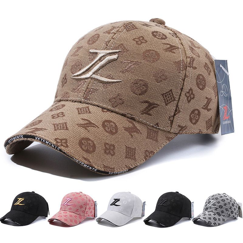 JL Men Summer Fashion Embroidery Letter Baseball Cap Hip Hop Snap-back Hat Outdoor Fishing Sports Sun Protection Sun Shade Hat