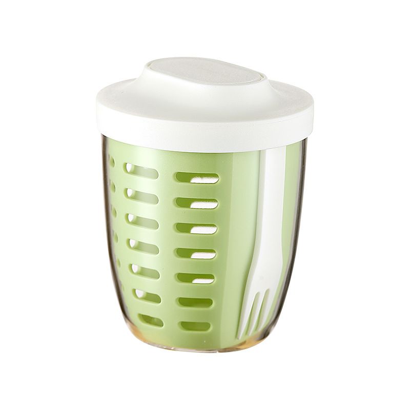 Salad Cup Picnic Fruit Cup Double-Layer Water Cup Portable Breakfast Cup for Office Workers Student Soup Cup Milk Cup Kitchen Dining Storage Travel To-Go Food Containers