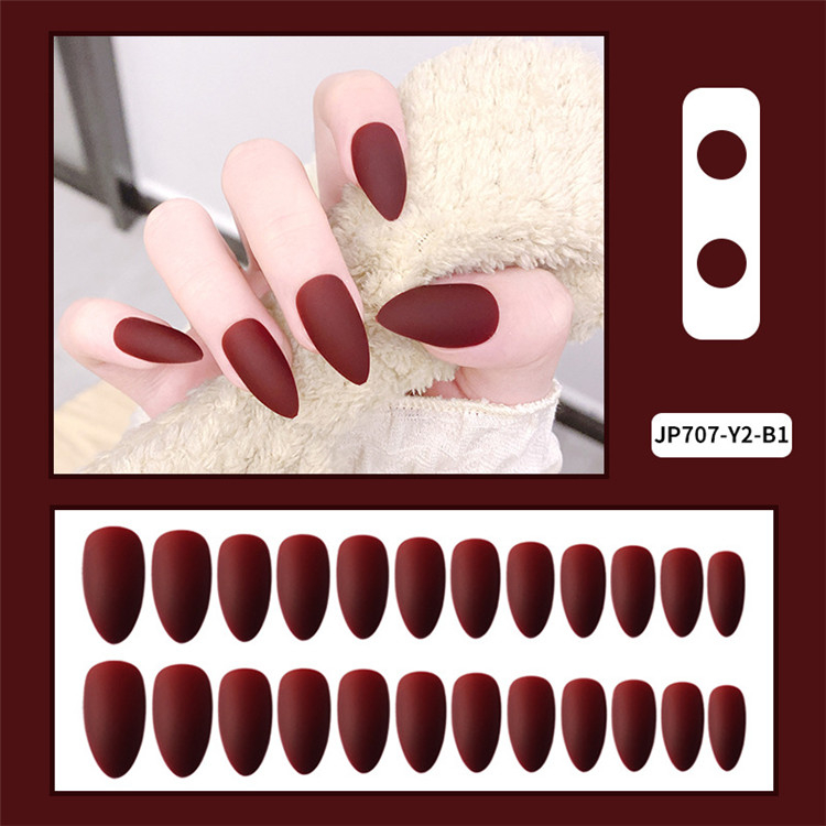 Fake Nails Matte Red And Blue Acrylic Frosted Ballerina Acrylic For Nails For Women