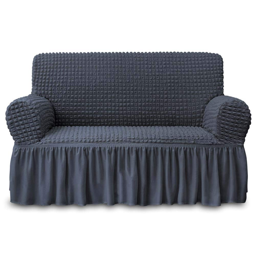 bln Sofa Slipcover Red Sofa Cover 1 Piece Easy Fitted Sofa Couch Cover Universal High Stretch Durable Furniture Protector with Skirt Country Style