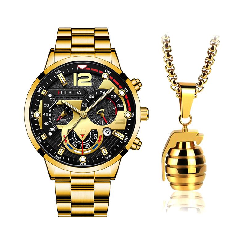 2pieces Set Men's Watch + Necklace