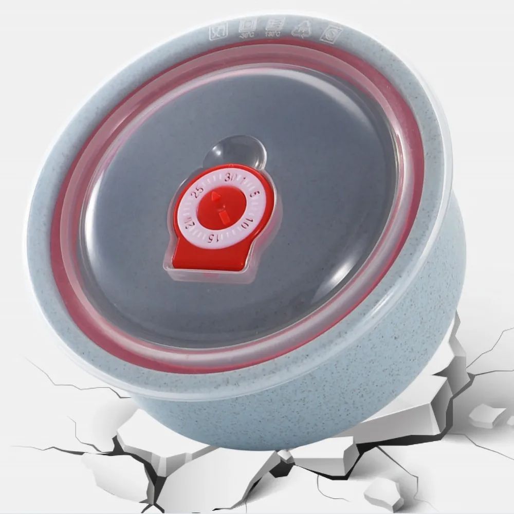 3PCS/Set Wheat Lunch Bowl Box Round Lunch Box With Lid Can Be Microwave Sealed Bowl Kitchen Supplies Storage Box