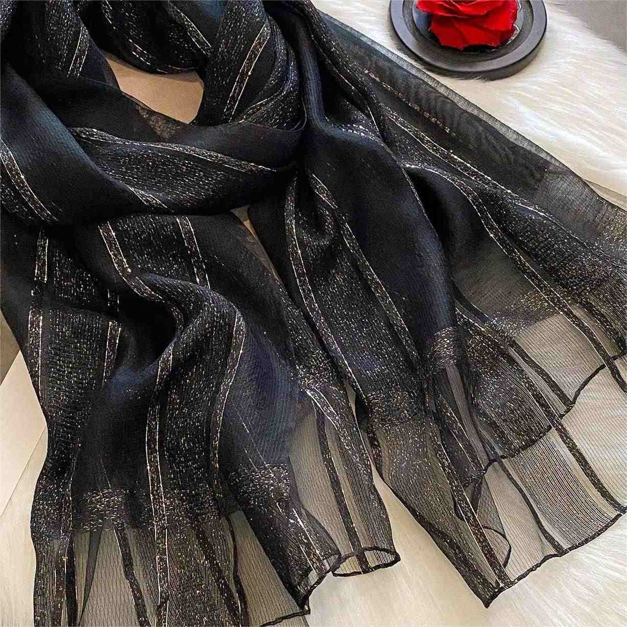 L005 Women's Spring/Autumn Fashion Solid Color Silk Scarf Long Plain Scarf