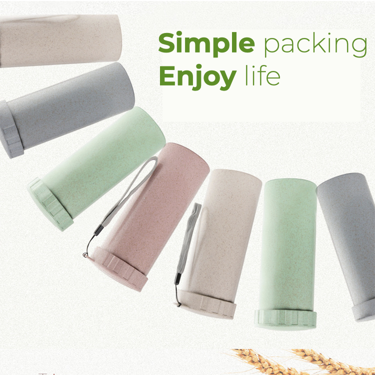 New 500ML Natural Material Water Bottles Health Cup Man Woman Children Home Kitchen Juice Drinking Bottle Colors /1Pack