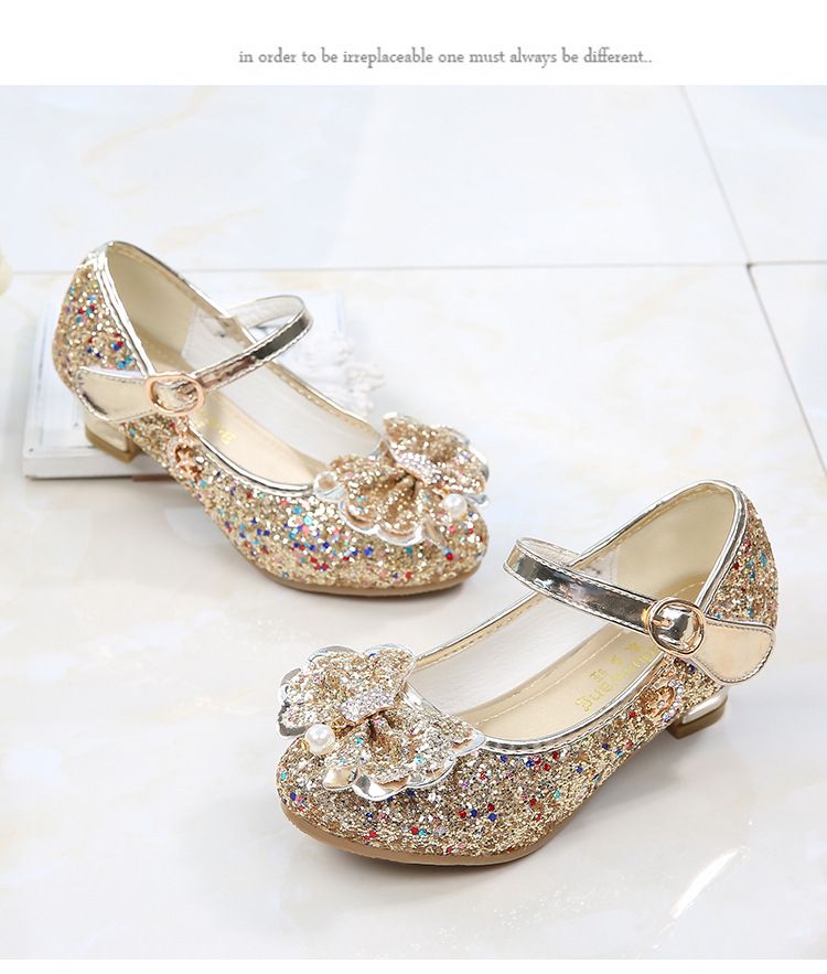 Dress Shoes Girls' High Heels Princess Shoes New Spring Autumn Children's Shoes Performance Shoes Girl's Crystal Shoes