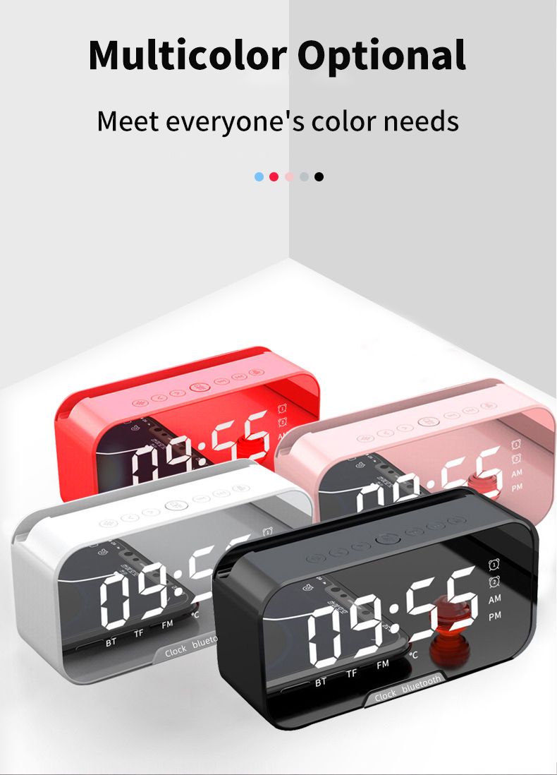 Digital  Alarm Clock Wireless Bluetooth 5.0 Speaker FM Radio