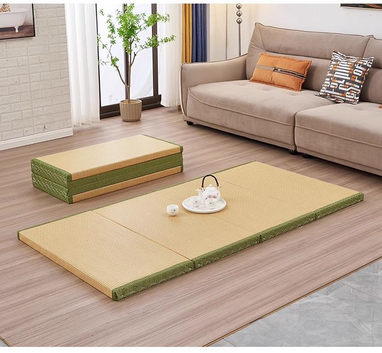 Floor Mattress: Foldable Coconut Fiber Sleeping Mat for Living Room, Bedroom, and Guest Room - Lightweight, Breathable & Provides Back Support.