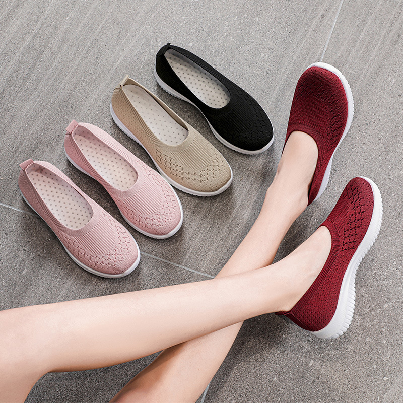 M3-0416 Mesh Shoes Women Summer Old Beijing Cloth Shoes Women's Shoes Breathable Hollow Mesh Casual Sneakers Women Middle-aged Mom Shoes