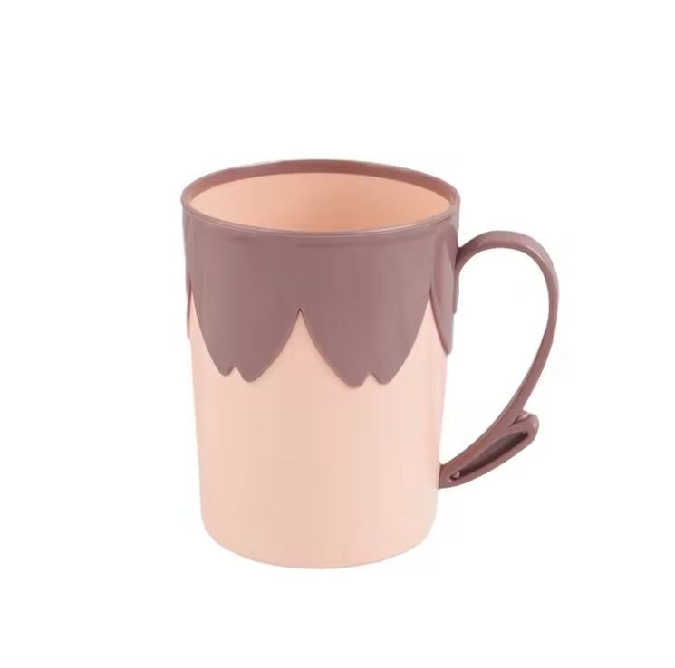 Plastic portable household durable floral design two-color toothbrush cups, daily necessities cup