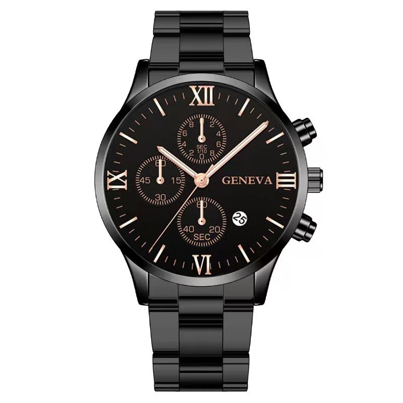 Calendar steel band watch men's large dial quartz watch men's watch foreign trade men's watch