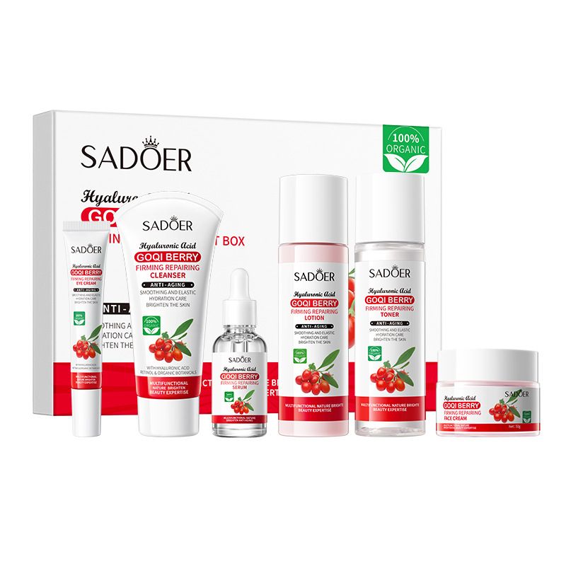 SADOER Goji Berry Anti Wrinkle, Firming and Repairing Set in English, Moisturizing Skincare Product Setwhite