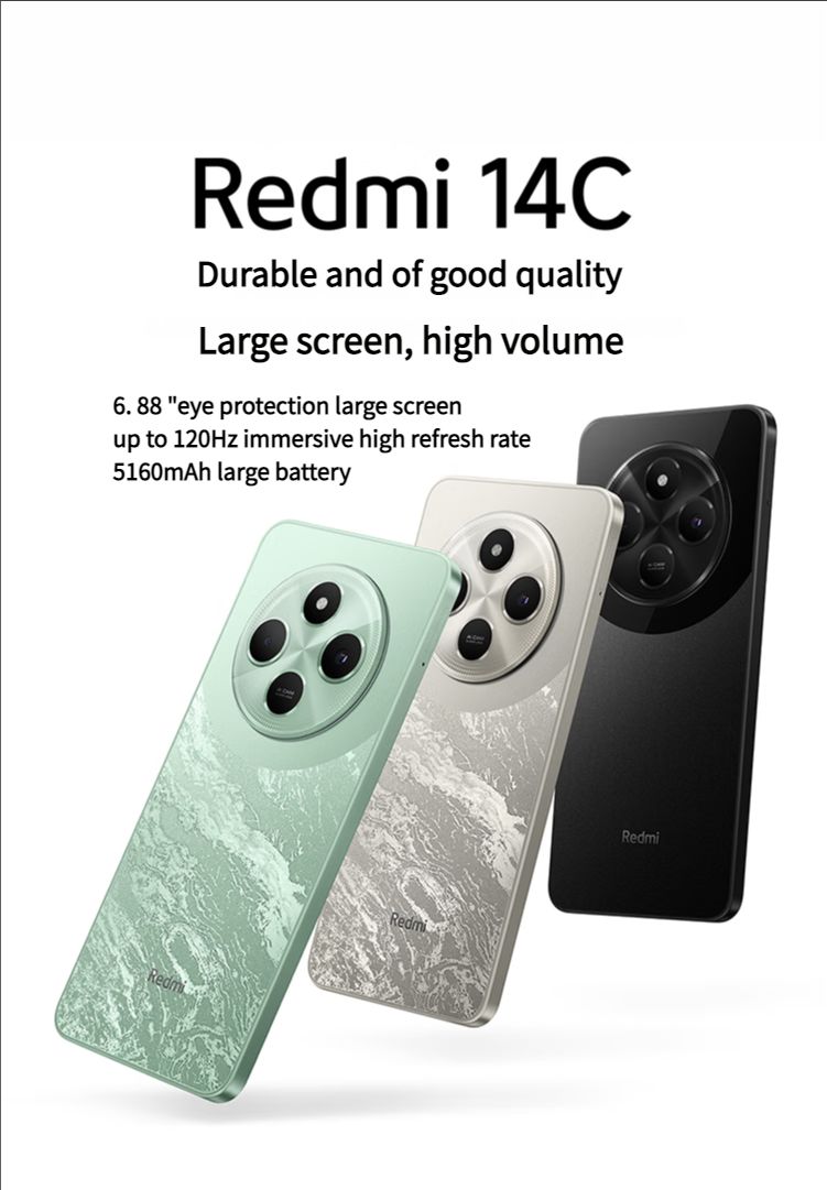 Xiaomi Redmi 14C 6.88-inch eye protection large screen 150% large speaker dual card dual standby brand new phone