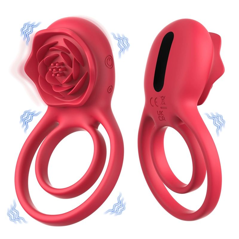 Wannilen Rose Clitoral Stimulator, Pleasure Ring Vibrator Couples Adult Sex Toys for Men Women, 7 Vibrations Male Couple Sex Toy