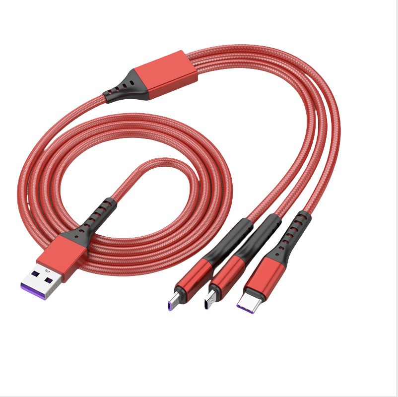 Usb Data Cables Usb Charging Cables Usb Cable Type C 5A Super Fast Charging One to Three Data Cable Suitable for Android Apple Three in One Data Cable