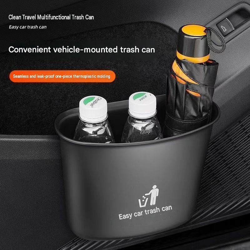 Hanging Car Trash Can, Multifunctional Car Umbrella Storage Bucket, In-Car Front Seat Organizer Garbage Bag Holder for Vehicle
