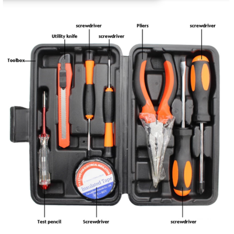 Tools power Household Hardware Tool Set 9PCS Pliers Screwdriver Multi-function Hand Tool Electrician Repair Tool Test Pencil