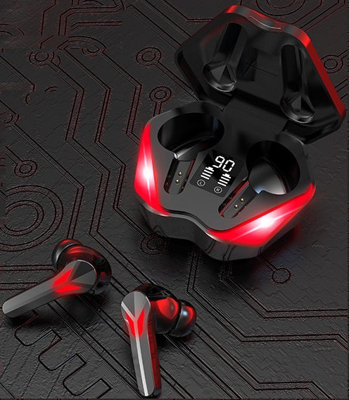 Wireless bluetooth headset digital display game low-latency in-ear light effect TWS music/game mode switching