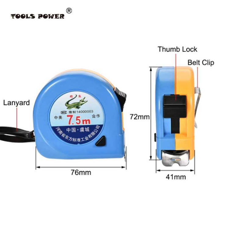 Tool power 1 Set Tape Measure 7.5 Meter 22MM   Retractable Round Case 4in Construction Home Use DIY Measurement