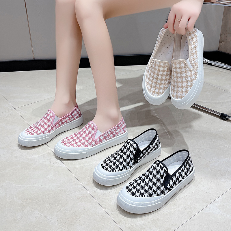 2206 Spring and Autumn New Fashion Female Single Shoes Stitching Trend Canvas Shoes Casual Comfortable Vulcanized Shoes