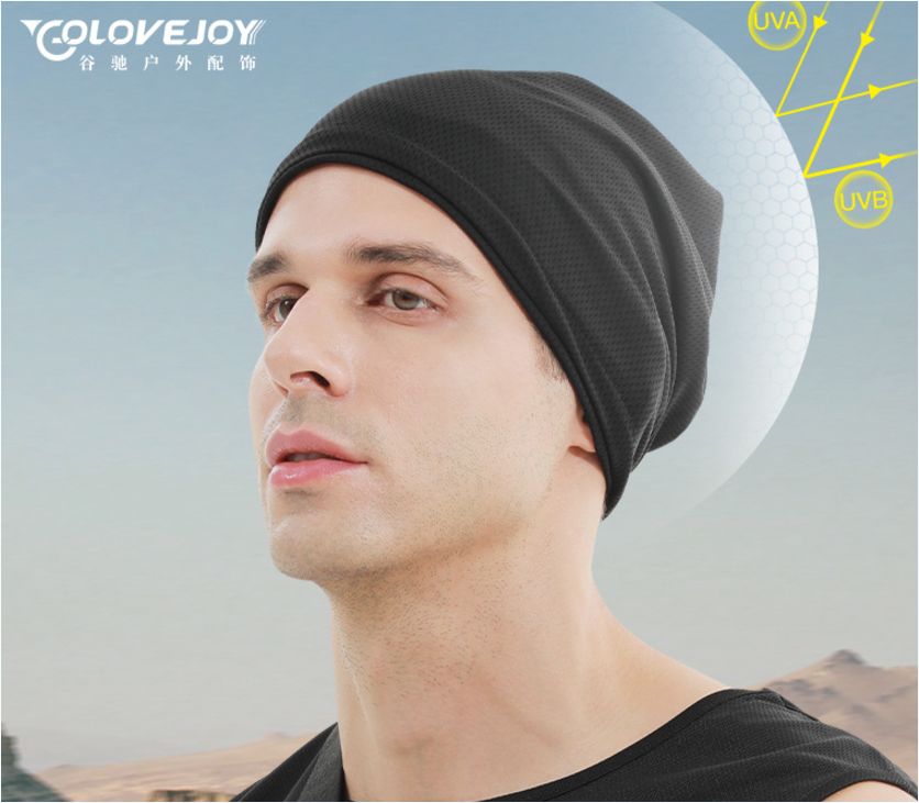 Ice Silk Sunscreen Riding Hat Men's Breathable Quick-Drying Cool-Feeling Sports Outdoor Headscarf Pullover Thin Baotou Nightcap