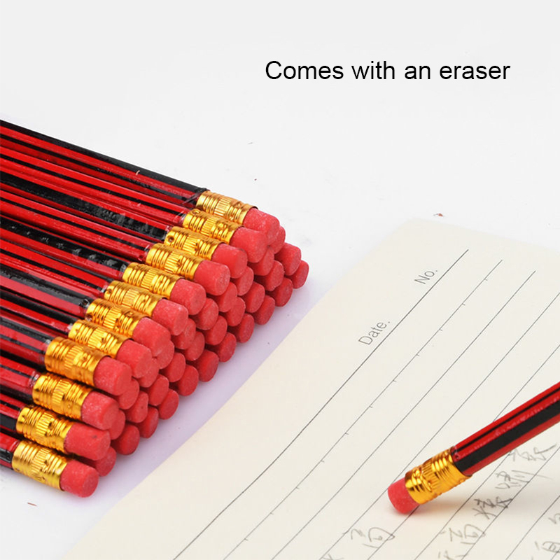 12Pcs Pencil with Eraser Tip, Suitable for Children, Teenagers & Adults, Ideal for Drawing, Writing, Office Desk & General Work Pack of 12 with 1 sharpener