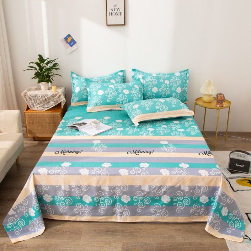 Bed Sheet Bedding 3-piece set CRRSHOP home Bed sheet + 2 pillowcases Skin friendly brushed bed sheets, pillowcases, single and double sets