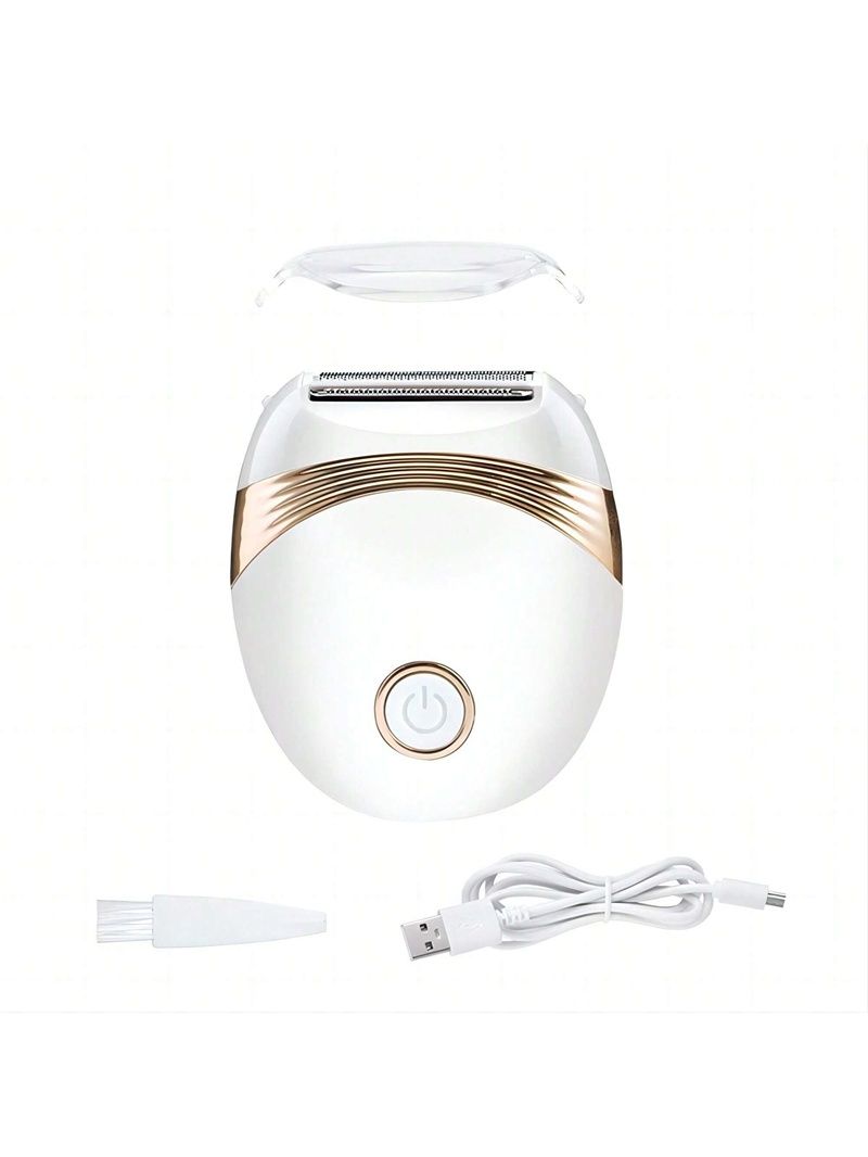 1 Pc Portable Electric Razor Bikini Trimmer Women, Facial Remover, Wet & Dry Hair Removal Device For