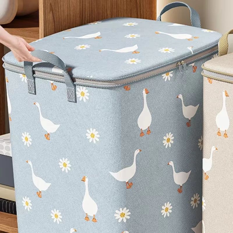 100/140/180L Clothes Quilt Storage Bag Household Large Capacity Quilt Storage Box Wardrobe Non-woven Clothing Moving Luggage Box