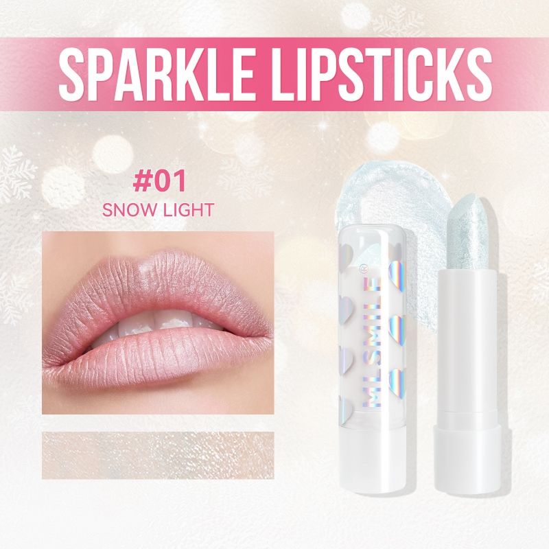 Pearlescent lipstick, star texture, non stick cup, non fade lipstick, Christmas lipstick 