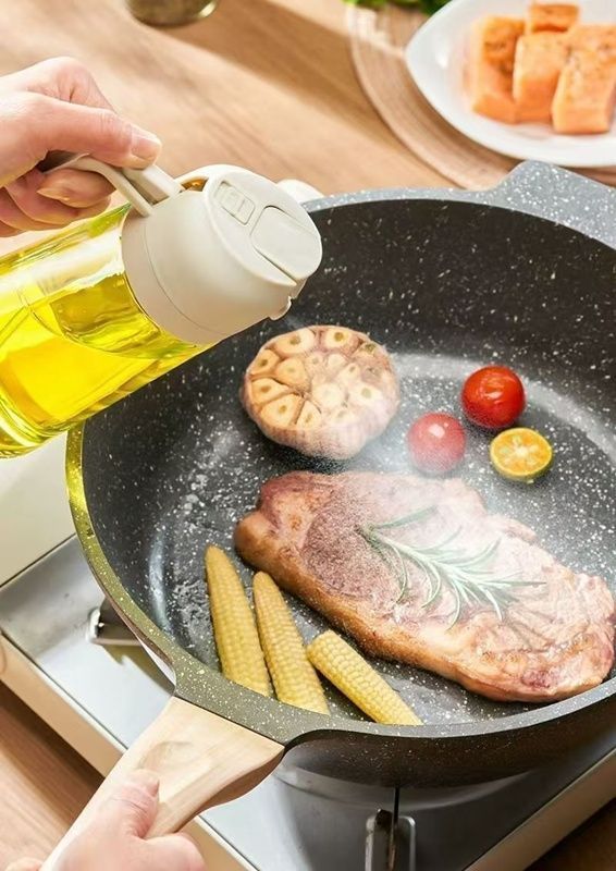 Wannilen Olive Oil Sprayer for Cooking - 2 in 1 Olive Oil Dispenser for Kitchen Gadgets, Air Fryer, Salad, and BBQ