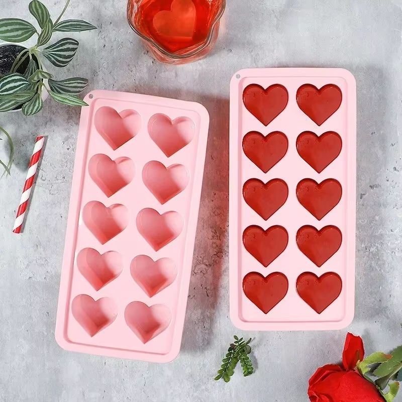 GQ20013 Ice Mold Heart-shaped Ice Block Mould Multifunctional DIY Pudding Candy Chocolate Soap Molds Kitchen Accessaries Party Supplies